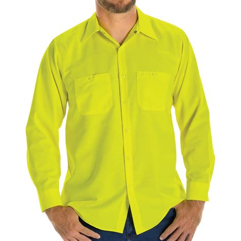 Long Sleeve Enhanced Visibility Ripstop Work Shirt Red Kap®