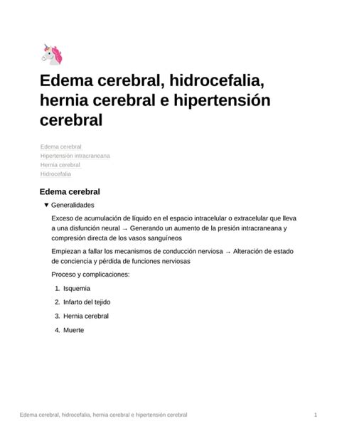 Edema Hidrocefalia Hernia Cerebral Pdf