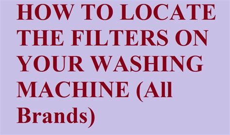 Where is the filter on my washing machine? - MachineLounge