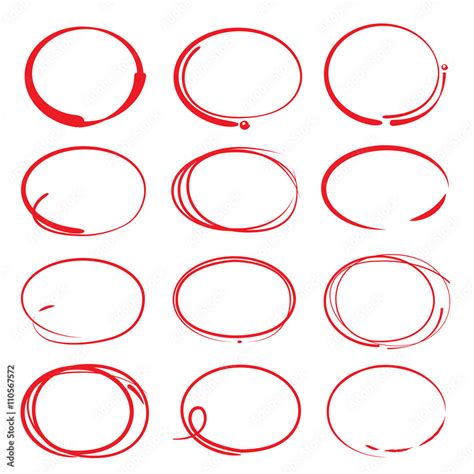 Red Highlighter Pen Marks Stock Vector Adobe Stock