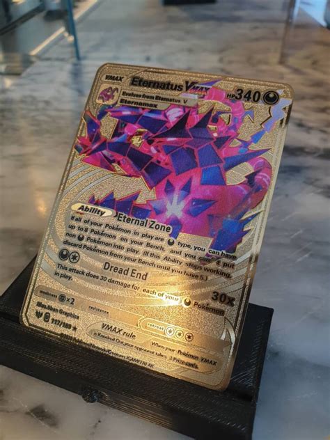 GOLD Eternatus Vmax METAL Pokemon Card Rainbow Ultra Secret Etsy