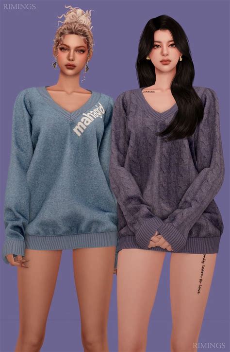 RIMINGS Boyfriend Knit RIMINGS In 2024 Sims 4 Collections