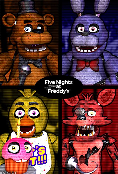 [BLENDER/FNaF] FNaF 1 Poster by d0dl3r on DeviantArt