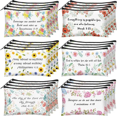 Amazon Sabary 24 Pcs Bible Verse Pencil Bags Pouch Christian