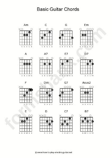 Basic Guitar Chords printable pdf download