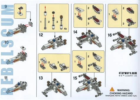 LEGO Star Wars X-wing Starfighter make and take mini build instructions