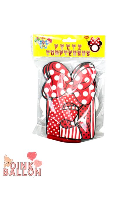 Letrero Feliz Cumpleaños Banderín Minnie Mimi oinkBallon LolaPay