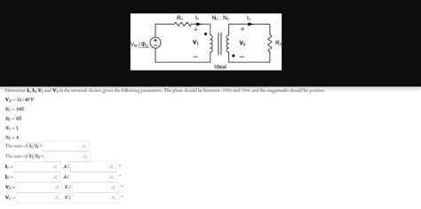 Solved Determine I1i2v1 And V2 In The Network Shown Given