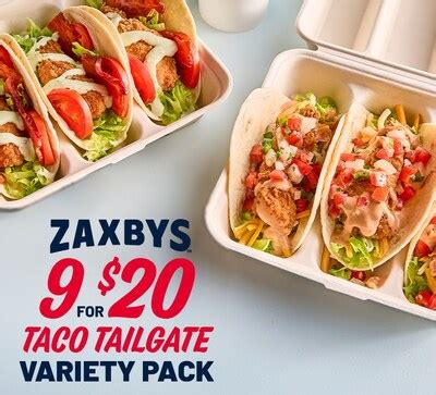 ZAXBYS NEW CHICKEN FINGER TACO TAILGATE VARIETY PACK TOUCHES DOWN JUST