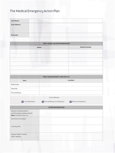 Medical Emergency Action Plan Eap Pdf