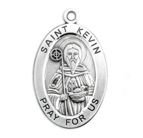 Patron Saint Kevin Oval Sterling Silver Medal - Buy Religious Catholic ...