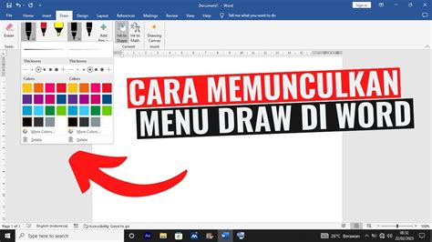 Cara Memunculkan Menu Draw Di Microsoft Word YouTube