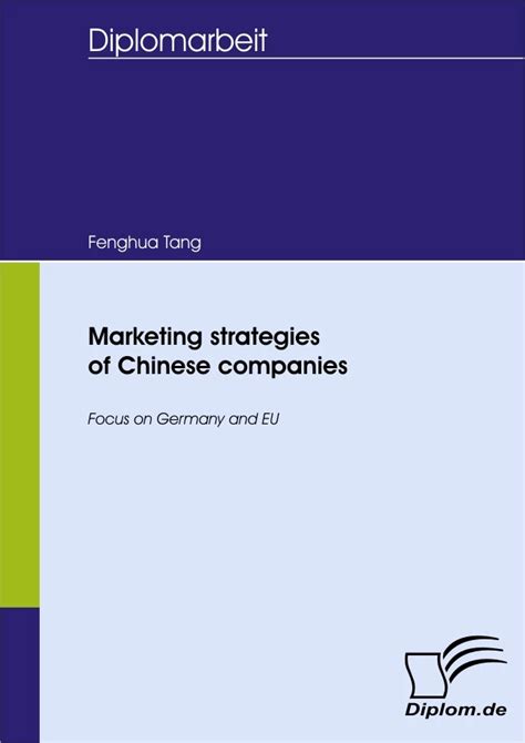 Marketing Strategies Of Chinese Companies Diplom De