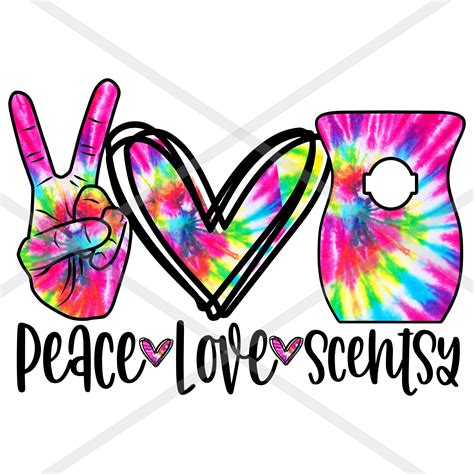 Peace Love Scentsy Tie Dye Png Sublimation File Graphic Design 300dpi