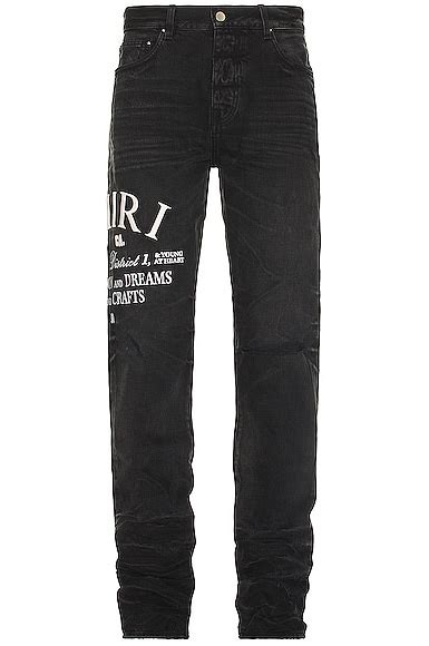 Amiri Arts District Straight Jean In Faded Black Fwrd