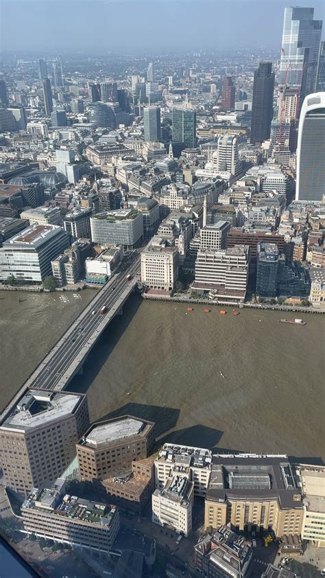 London Bridge vs Tower Bridge (view from the Shard) : r/london