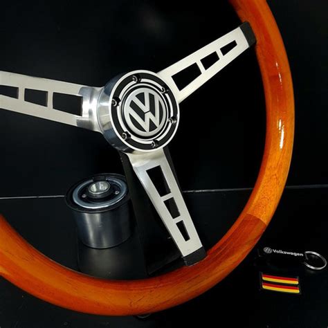 Volante Madeira Vw Fusca V Inox Volks Wood Parcelamento Sem