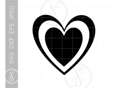 Double Heart SVG Double Heart Clipart Double Heart Cut - Etsy