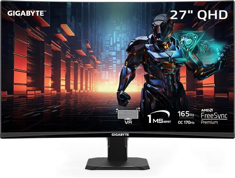 GIGABYTE GS27QC Monitor Curvado Para Juegos De 27 Pulgadas 165Hz 1440P