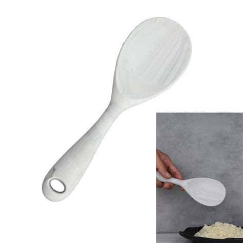 Colher De Silicone Cor Marmore Para Servir Arroz Grande Alta Qualidade