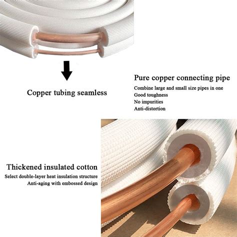 Incomplete Icool Copper Pipes For Mini Split Air Conditioner 16 Ft 1 4 And 3 8 Od Insulated