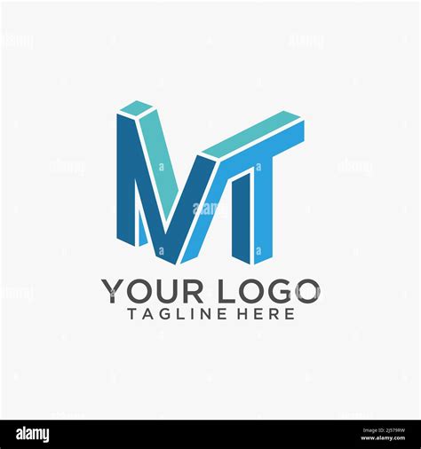 Letter MT 3d logo design Stock Vector Image & Art - Alamy