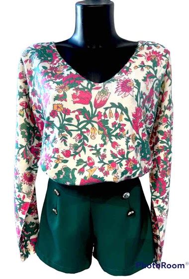 Pull imprimé floral col V Graciela Paris PARIS FASHION SHOPS