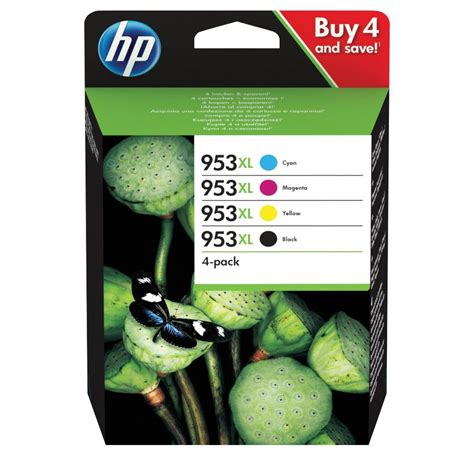 HP 953XL Black and Colour Multipack Ink Cartridge 4 Pack | 3HZ52AE