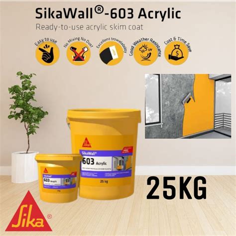 25KG SIKA SikaWall 603 Ready To Use Acrylic Sika Skim Coat Lanko 103