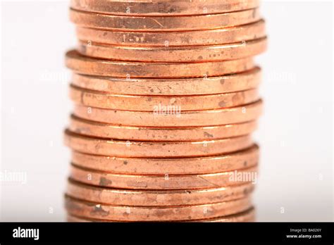 Stack Pile Of 1p 1 Penny Pennies Coins Cash Money Stock Photo Alamy