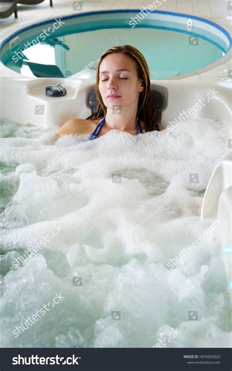 Woman Relaxing Hot Tub Stock Photo 1876655020 Shutterstock