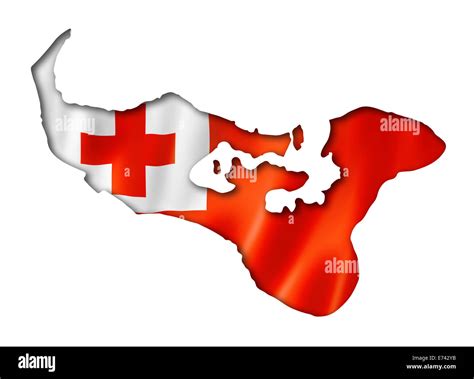 Tonga Flag Map Three Dimensional Render Isolated On White Stock Photo