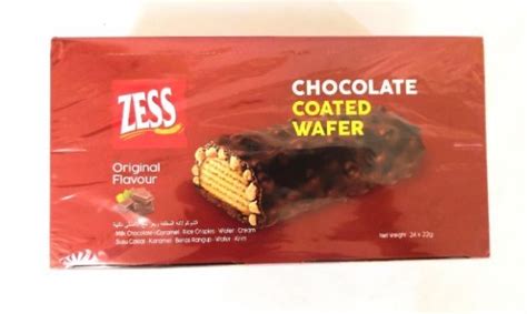 Zess 24pcs X 22g Chocolate Coated Wafer Original Flavour Ready Stock