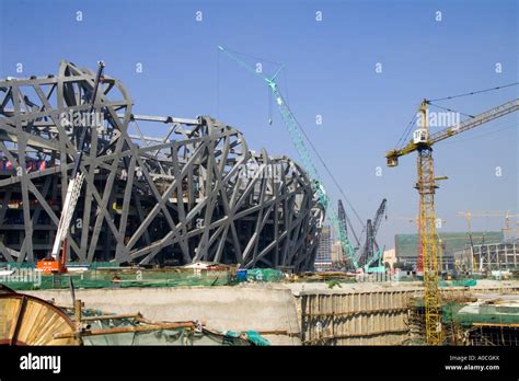 The National Stadium, Olympic Construction Project in Beijing Stock ...