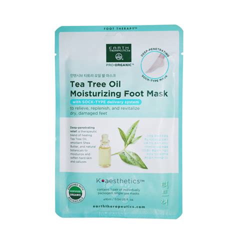 Tea Tree Oil Moisturizing Foot Mask 2 Pairs Earth Therapeutics