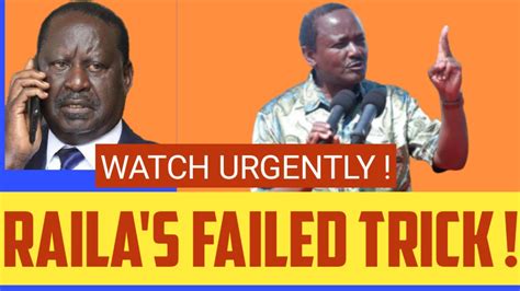 Things Turning Very NASTY As Raila Oburu FAILED TRICK Over Kalonzo S