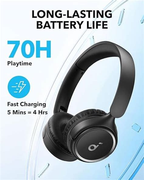 Soundcore H30i Wireless On Ear Headphones Foldable Design Pure Bass 70h Playtime Bluetooth 5