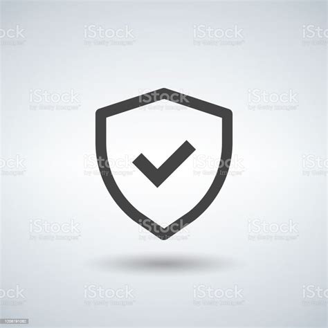 Shield Icon Shield With A Checkmark In The Middle Protection Icon Concept Stock Vector