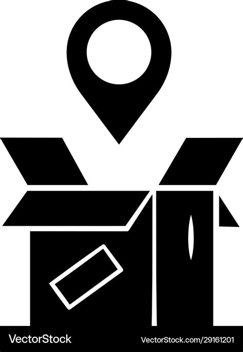 Parcel Tracking Glyph Icon Package Location Vector Image