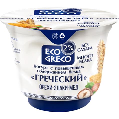 Йогурт «Греческий» орех-злаки-мед, 2 %, 230 г купить в Минске: недорого ...