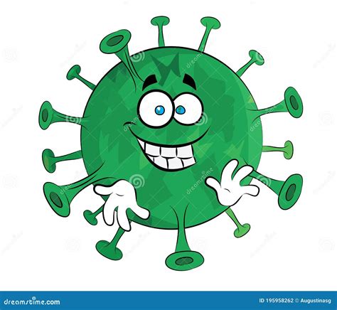 Ilustración De Dibujos Animados Felices Del Virus Stock De Ilustración