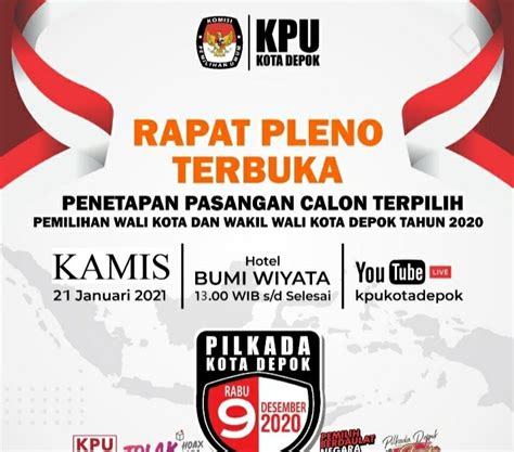 KPU Tetapkan Walikota Dan Wakil Terpilih Hari Ini - Info Depok | Berita Depok | Event Depok ...