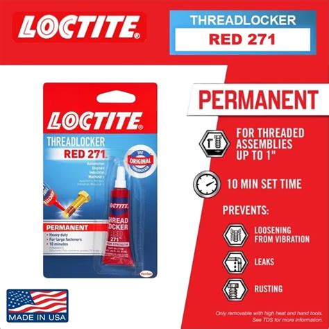 Loctite Threadlocker Red 271 20 Fl Oz 6ml 27100 Lazada Ph