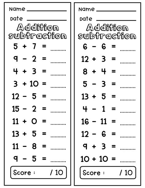 1st Grade Math Fact Fluency Addition And Subtraction To 20 In 2024 Mathe