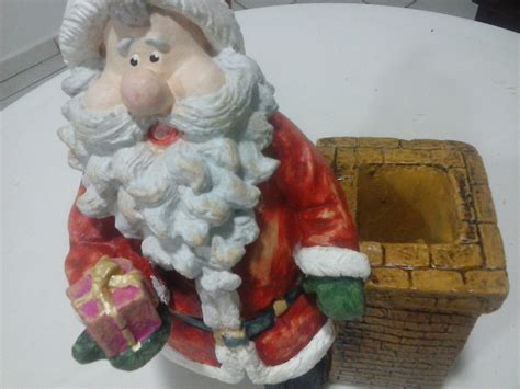 Papai Noel Na Chamin Em Gesso Elo Produtos Especiais