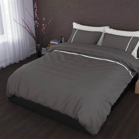 Dekbedovertrek Romanette Duchesse Antraciet Flanel Bedsupply