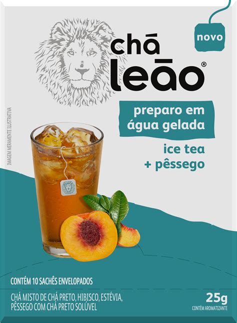 Chá Leão Água Gelada Ice Tea e Pêssego Leão Chá Leão Loja Oficial