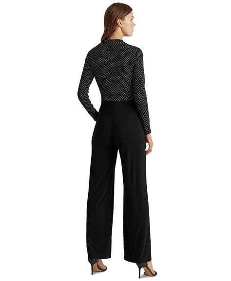 Lauren Ralph Lauren Polka Dot Surplice Jumpsuit Macys