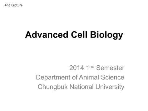 Cell Biology Lecture 3 Ppt Free Download