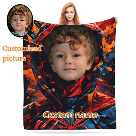 Personalized Spider Man Blanket Custom Photo Sofa Blanket Etsy